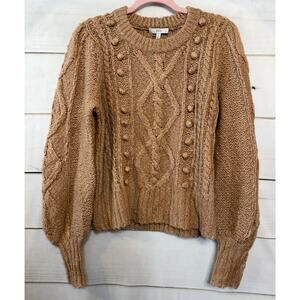 Joie Size SM Wool Sweater Beige Beautiful Detailing Boho Chic Earthy
